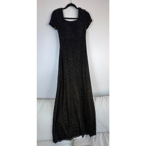 Women’s Vintage Lillie Rubin Black Sequin Strapless Formal Dress Size 4 NWT - Picture 1 of 8